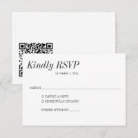 Minimal Elegant Black White Classic Wedding QR