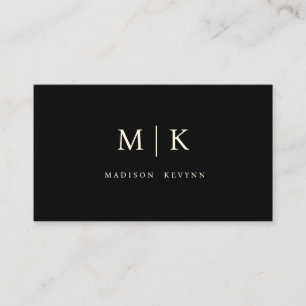 Minimal & Elegant Black & White Monogram  Business Card