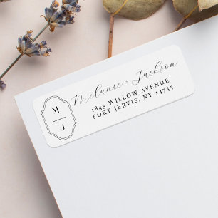 Minimal & Elegant Black & White Monogram Wedding