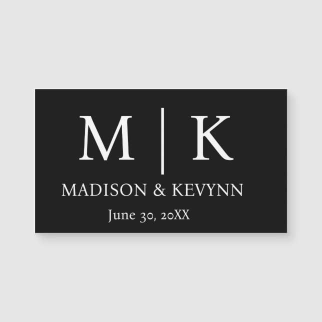 Minimal & Elegant Black & White Monogram Wedding (Front)
