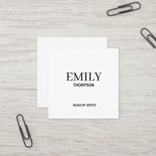 Minimal Elegant Black White  Square Business Card