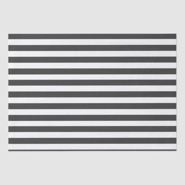 Minimal Elegant Black White Stripes Tissue Paper (Front)