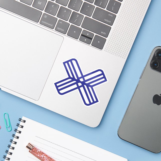 Minimal Elegant Blue Letter X Monogram (Laptop w/ iPhone)