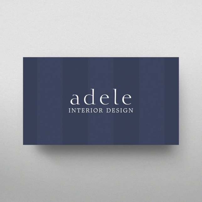 Minimal Elegant Blue Stripes Interior Designer  Business Card (Creator Uploaded)