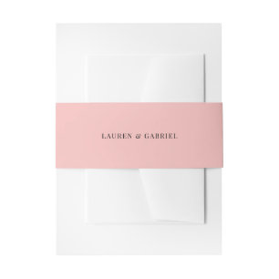 Minimal Elegant Blush Pink Wedding Invitation Belly Band