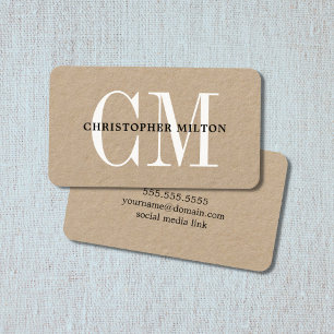 Minimal Elegant Bold Monogram Consultant Business Card