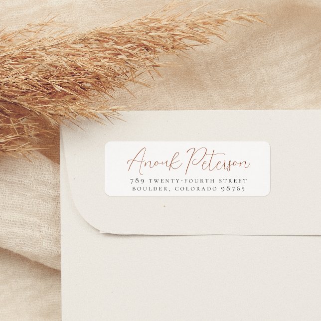 Minimal Elegant Calligraphy Earty Return Address (Return Address Label Mock-up)