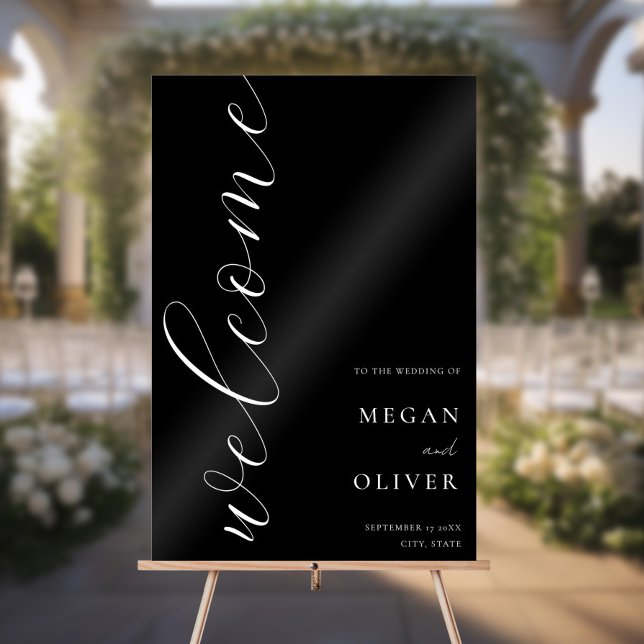 Minimal Elegant Calligraphy Script Wedding Welcome Acrylic Sign (Creator Uploaded)