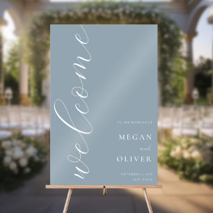 Minimal Elegant Calligraphy Script Wedding Welcome Acrylic Sign