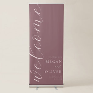 Minimal Elegant Calligraphy Script Wedding Welcome Retractable Banner