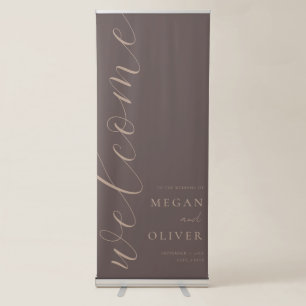 Minimal Elegant Calligraphy Script Wedding Welcome Retractable Banner