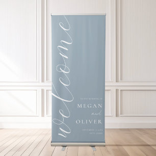 Minimal Elegant Calligraphy Script Wedding Welcome Retractable Banner