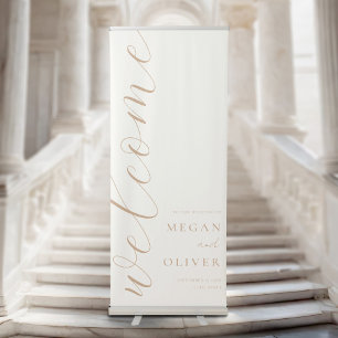 Minimal Elegant Calligraphy Script Wedding Welcome Retractable Banner
