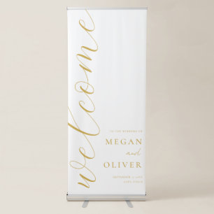 Minimal Elegant Calligraphy Script Wedding Welcome Retractable Banner