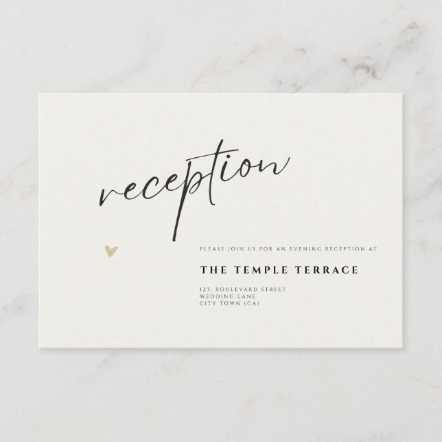 Minimal Elegant Calligraphy Typo Wedding  Enclosure Card (Front)