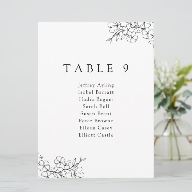 Minimal Elegant Cherry Blossom Seating Chart Card  (Standing Front)