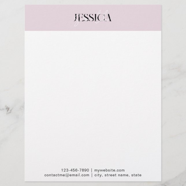 minimal elegant chic luxury pink custom letterhead (Front)