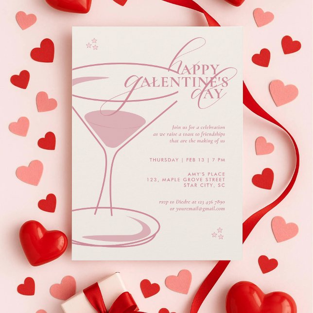 Minimal Elegant Chic Typography Galentines Day Invitation (Creator Uploaded)