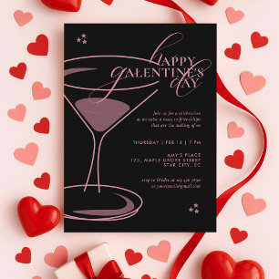 Minimal Elegant Chic Typography Galentines Day Invitation