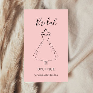 Minimal Elegant Chic Wedding Dress Stylist Pink  Business Card