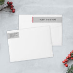 Minimal Elegant Christmas Grey Red Return Address  Wrap Around Label<br><div class="desc">Enhance your holiday correspondence with our chic and minimalist wrap-around return address label, featuring classic black typography that reads 'Merry Christmas' against a clean and soft grey backdrop adorned with a red line deco. Personalise the text for that unique, personal touch. This sleek and contemporary Christmas design is the perfect...</div>