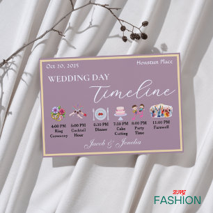 Minimal Elegant Classic Wedding Timeline Enclosure Card