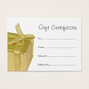 Minimal Elegant Clean Gold GiftBox Gift Cerificate