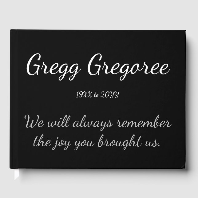 Minimal, Elegant Condolences Guestbook (Front)