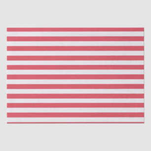 Minimal Elegant Coral Pink White Stripes Tissue Paper