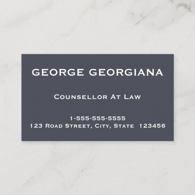 Minimal & Elegant Counsellor At Law Business Card (Front)