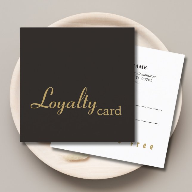 Minimal Elegant Dark Faux Gold Loyalty Card (Creator Uploaded)