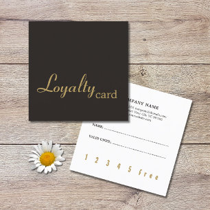 Minimal Elegant Dark Faux Gold Loyalty Card