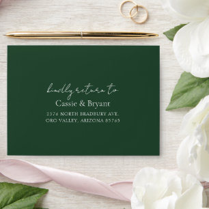 Minimal Elegant Emerald Green Wedding Invitation Envelope