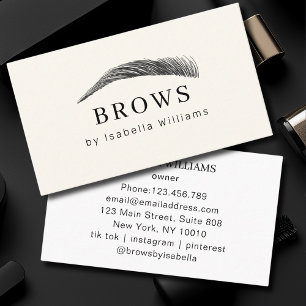 Minimal Elegant Eyebrow Salon  Business Card