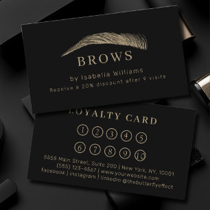 Minimal Elegant Eyebrow Salon Loyalty Business Card