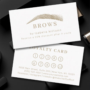 Minimal Elegant Eyebrow Salon Loyalty Business Card