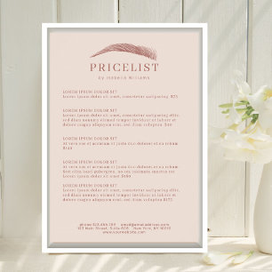 Minimal Elegant Eyebrow Salon Pricelist Poster