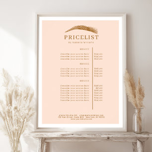 Minimal Elegant Eyebrow Salon Pricelist Poster
