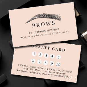 Minimal Elegant Eyebrow Salon Salon Loyalty Business Card