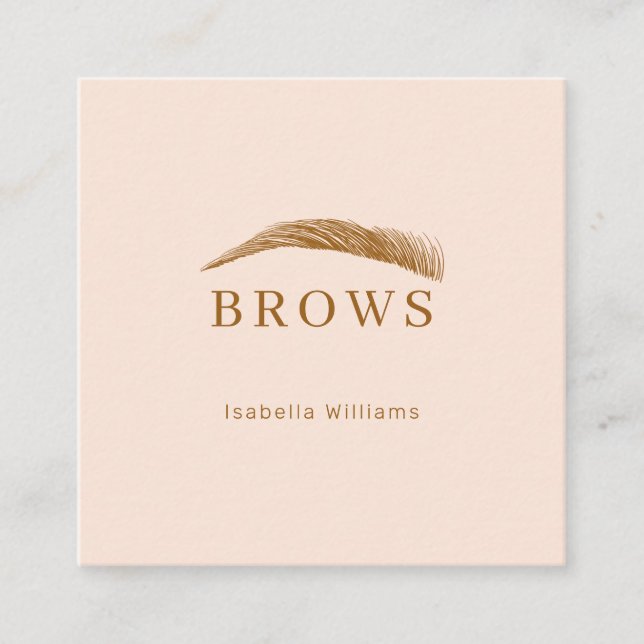 Minimal elegant eyebrows Business card (Front)
