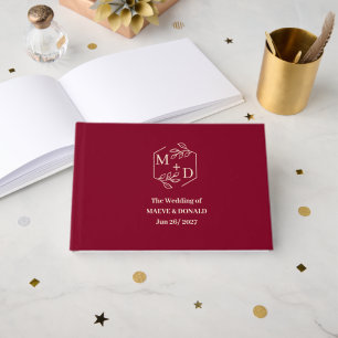 Minimal Elegant Fall Burgundy Wedding Guest Book