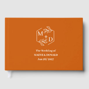 Minimal Elegant Fall Burnt Orange Wedding Guest Book