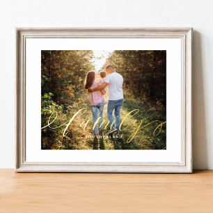 Minimal Elegant Family Script Overlay Custom Photo Foil Prints