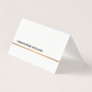 Minimal Elegant Faux Gold Line Folded Businesscard Business Card