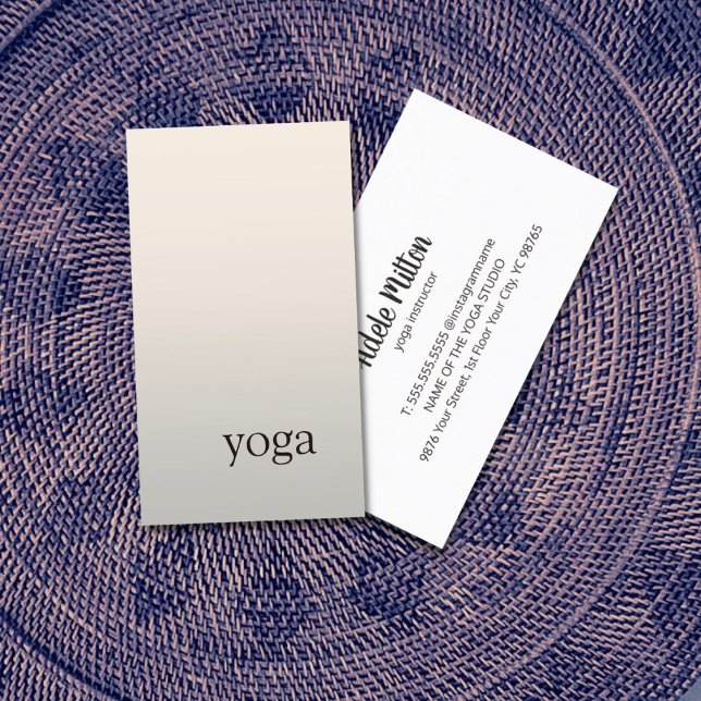 Minimal Elegant Faux Metal Yoga Instructor Business Card (Creator Uploaded)