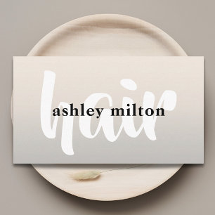 Minimal Elegant Faux Silver Hair Stylist Business Card