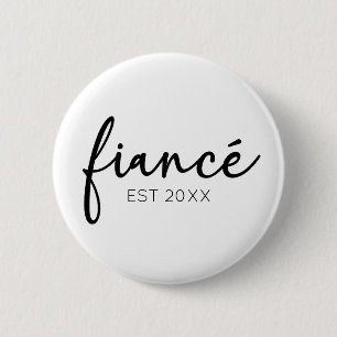 Minimal Elegant Fiance Custom Year Minimalist 6 Cm Round Badge