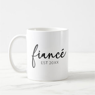 Minimal Elegant Fiance Custom Year Minimalist Coffee Mug