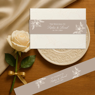Minimal Elegant Floral Wedding Invitation Belly Band