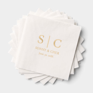 Minimal & Elegant Gold Wedding Foil Napkins